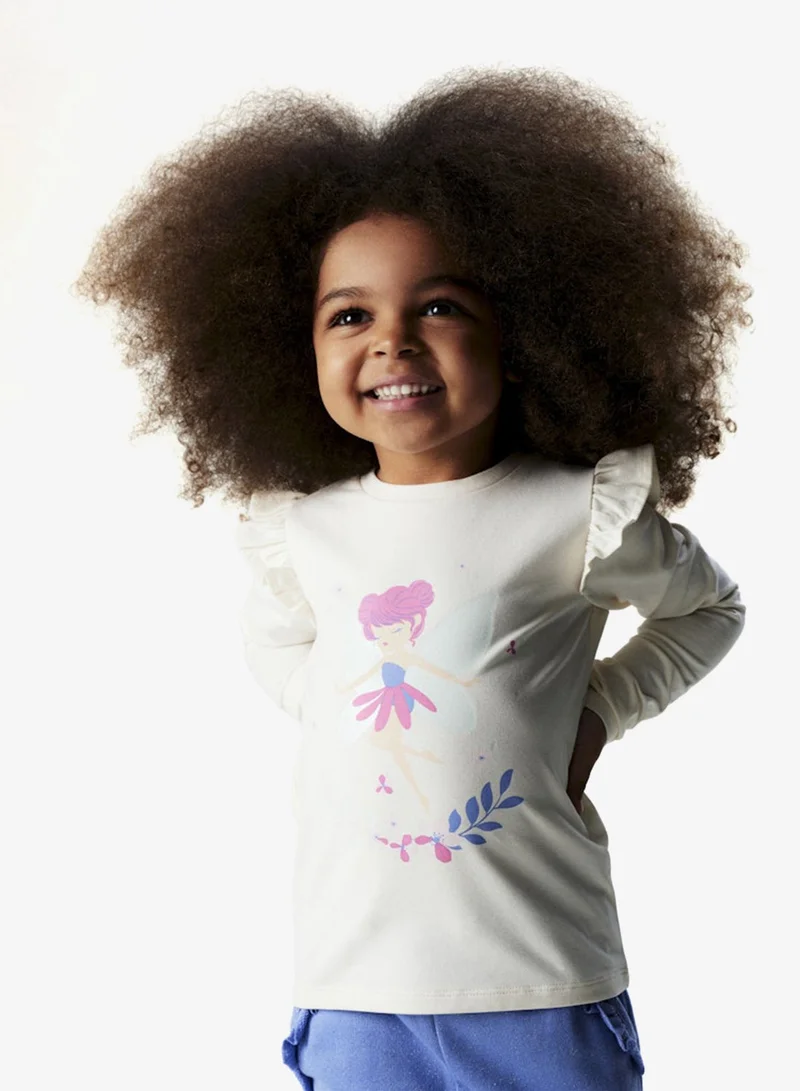 نيم ات توب للأطفال بأكمام طويلة بطبعة جرافيك